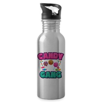 Candy Gang Süßigkeiten Bonbons - Trinkflasche mit integriertem Trinkhalm - Lightsilver - Rechts