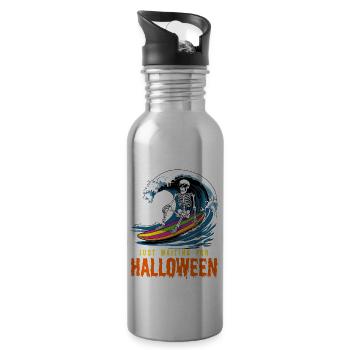 Drôle d’été n’attendant que pour Halloween - Gourde avec paille intégrée - argent clair - Droite