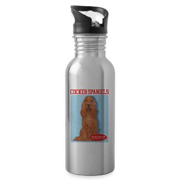 Cocker Spaniel Cocker Spaniel Dog Gift - Gourde avec paille intégrée - argent clair - Droite