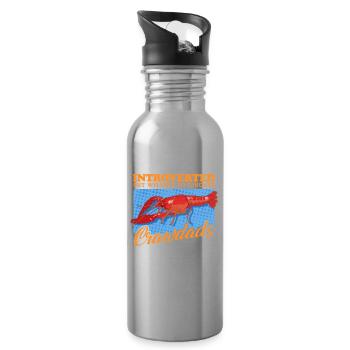 Flusskrebs Edelkrebs Krebse Meeresfrüchte Geschenk - Trinkflasche mit integriertem Trinkhalm - Lightsilver - Rechts