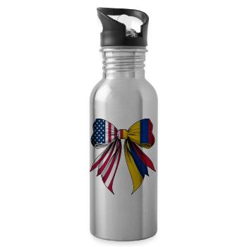 Coquette Loop Colombia Roots Heritage - Water bottle with straw - silver - Right
