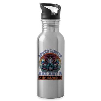 Car Racing Speed Limits Are Just A Racecar Driver - Trinkflasche mit integriertem Trinkhalm - Lightsilver - Rechts