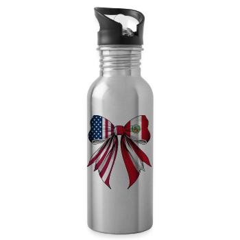 Kokettenschleife Peru Roots Heritage Peruanischer - Trinkflasche mit integriertem Trinkhalm - Lightsilver - Rechts