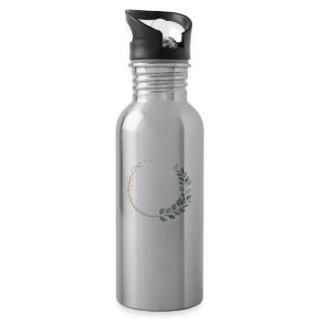 Team Bride Bridesmaids Eucalyptus Bachelor Party Wedding - Water bottle with straw - silver - Right