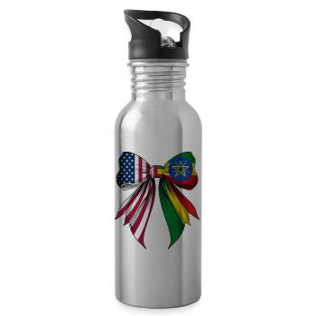 Coquette Schleife Äthiopien Roots Heritage - Trinkflasche mit integriertem Trinkhalm - Lightsilver - Rechts