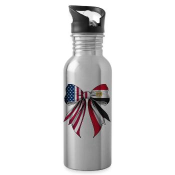 Kokettenbogen Ägypten Wurzeln Erbe Ägyptischer - Trinkflasche mit integriertem Trinkhalm - Lightsilver - Rechts