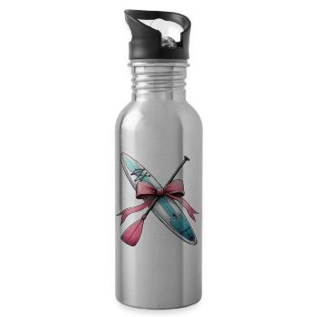 Coquette Bow Stand Up Paddling SUP Boat Paddle - Water bottle with straw - silver - Right
