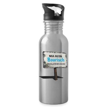 Mia Redn Boarisch   Bayrischer Dialekt Humor  - Trinkflasche mit integriertem Trinkhalm - Lightsilver - Rechts