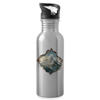 Berge - Trinkflasche mit integriertem Trinkhalm - Lightsilver - Rechts