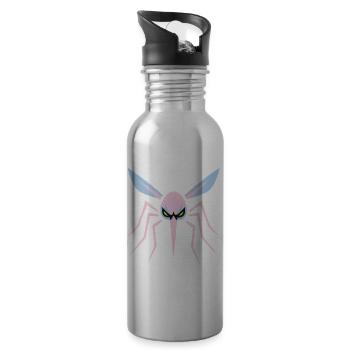Mosquito, Mosquito, Insect, Evil - Water bottle with straw - silver - Right