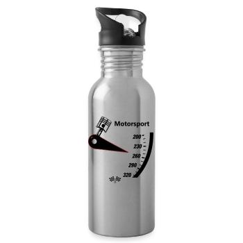 Motorsport Tacho - Trinkflasche mit integriertem Trinkhalm - Lightsilver - Rechts