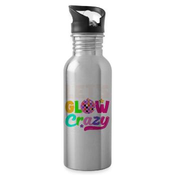 Retro Back to the 80s Vintage Design - Water bottle with straw - silver - Right