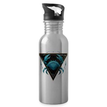 Wasserzeichen des Krebses – Tierkreis von Kék-Ina - Trinkflasche mit integriertem Trinkhalm - Lightsilver - Rechts
