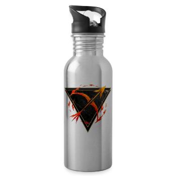 Feuerzeichen Schütze – Tierkreis von Kék-Ina - Trinkflasche mit integriertem Trinkhalm - Lightsilver - Rechts