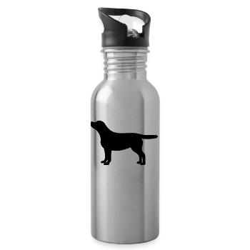 Labrador Silhouette - Trinkflasche mit integriertem Trinkhalm - Lightsilver - Rechts