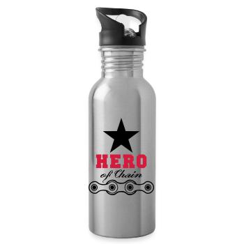 hero of chain - Trinkflasche mit integriertem Trinkhalm - Lightsilver - Rechts