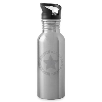 All white poker stars - Water bottle with straw - silver - Right