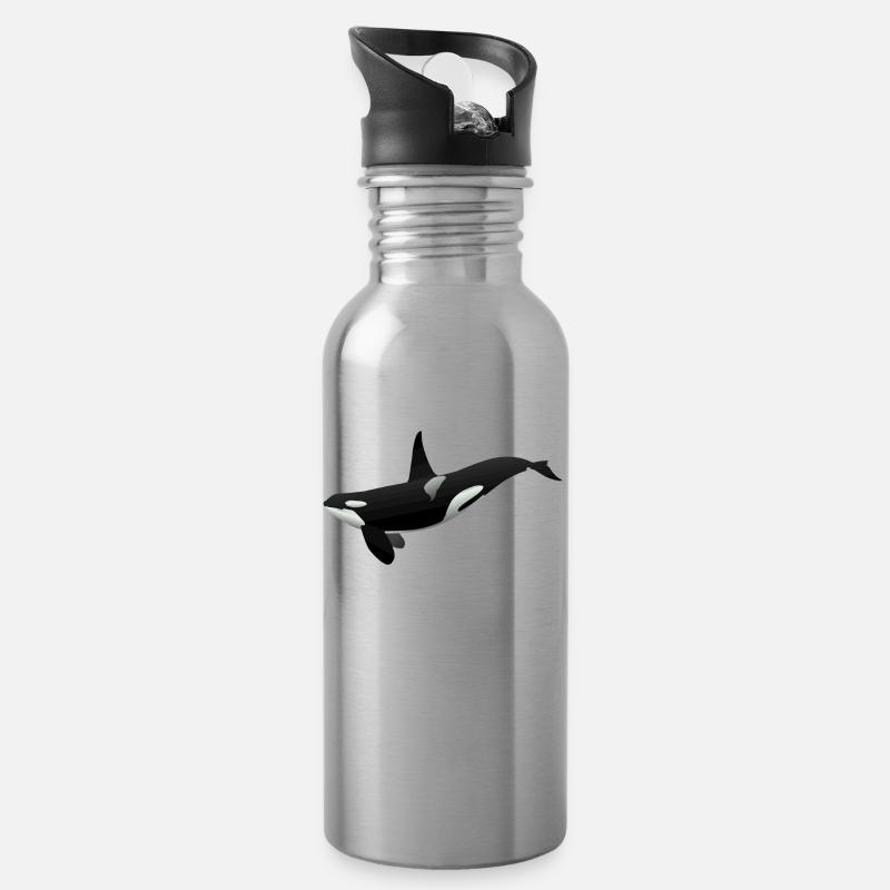 Orca - Gourde avec paille intégrée - argent clair