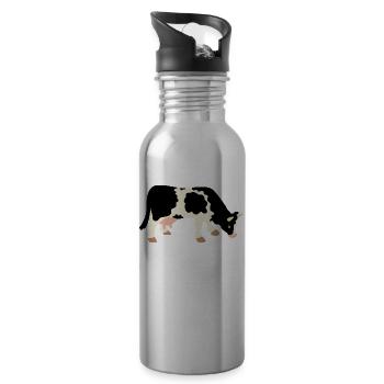 cow , cow - Water bottle with straw - silver - Right