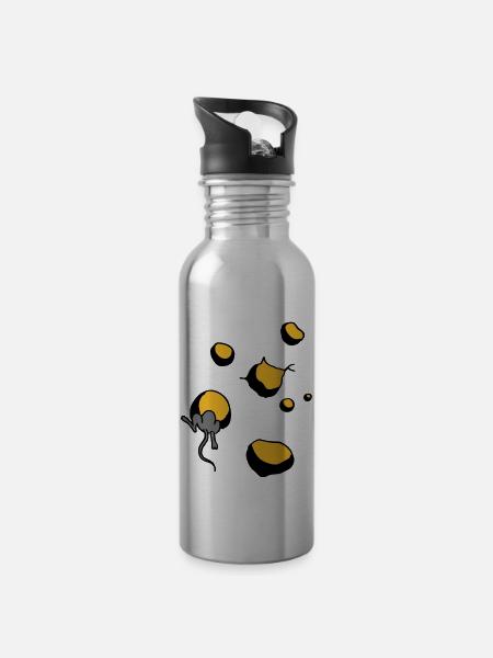 maus - Water bottle with straw - silver