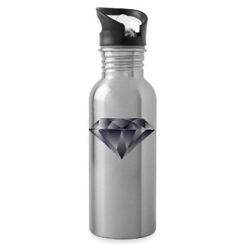 DIAMOND - DIAMAND - EXKLUSIV - Trinkflasche mit integriertem Trinkhalm - Lightsilver - Rechts