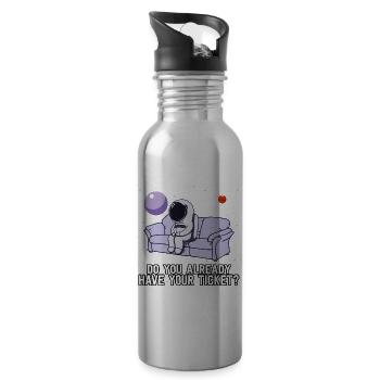 Planet Astronaut Space Space Idée cadeau - Gourde avec paille intégrée - argent clair - Droite