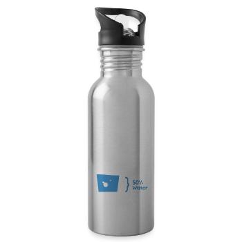 Technically The Glass Is Always Full - Trinkflasche mit integriertem Trinkhalm - Lightsilver - Rechts