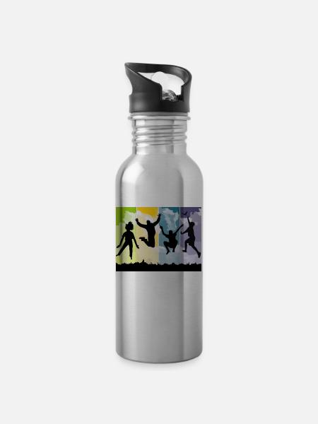 Peace is freedom - Water bottle with straw - silver