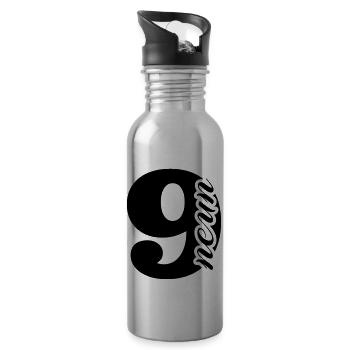 neun - Trinkflasche mit integriertem Trinkhalm - Lightsilver - Rechts