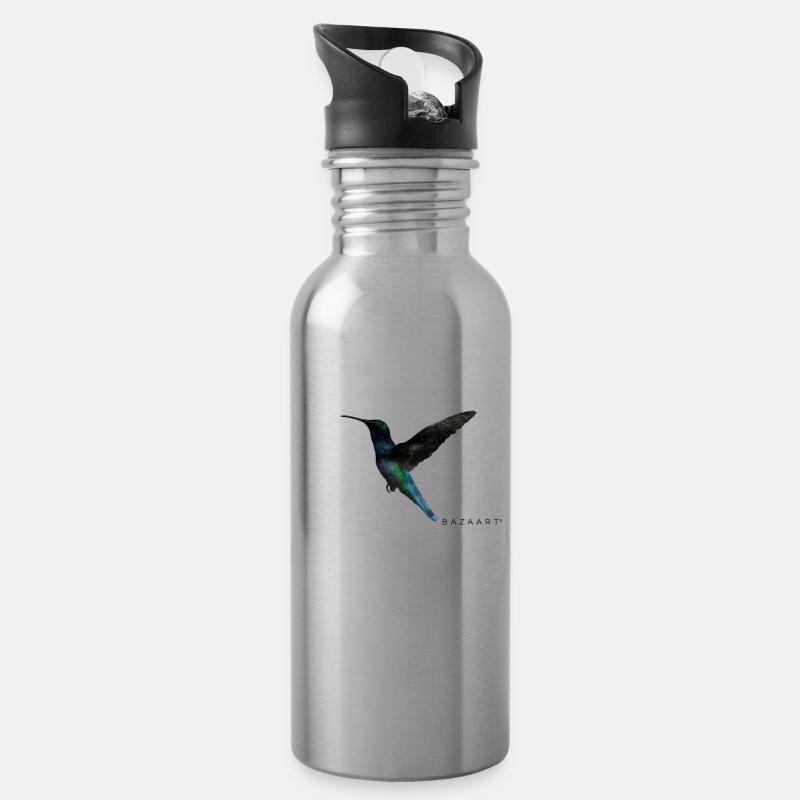 humming-bird - Water bottle with straw - silver