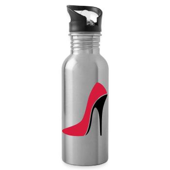 Sexy Stiletto / High Heel - three - Trinkflasche mit integriertem Trinkhalm - Lightsilver - Rechts