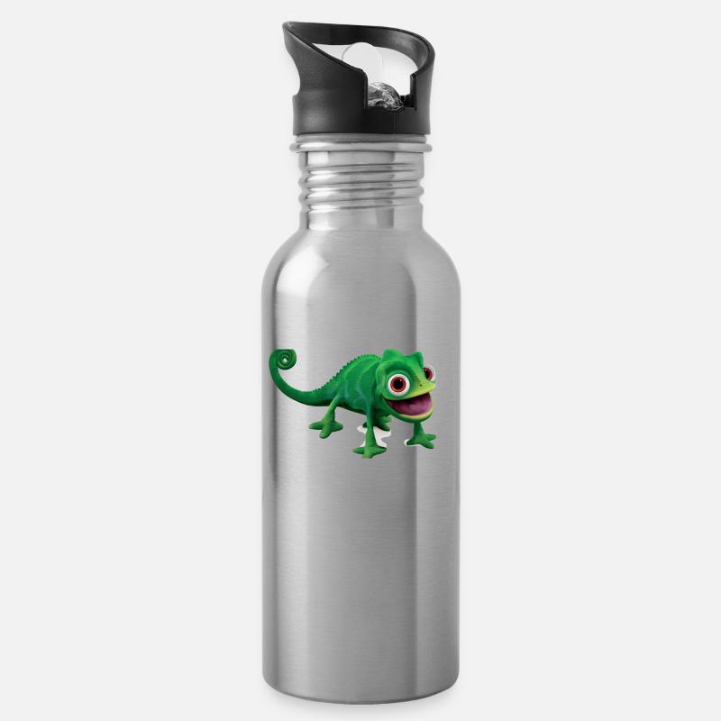 Chameleon original design - Trinkflasche mit integriertem Trinkhalm - Lightsilver