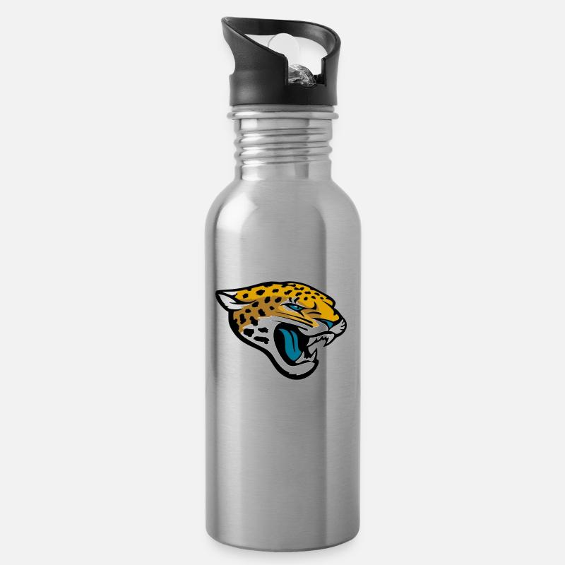 Leopard - Trinkflasche mit integriertem Trinkhalm - Lightsilver