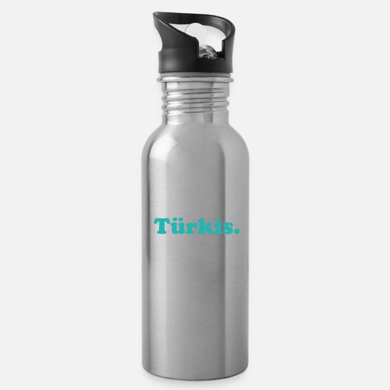 türkis - Trinkflasche mit integriertem Trinkhalm - Lightsilver