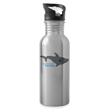 requin - Gourde avec paille intégrée - argent clair - Droite