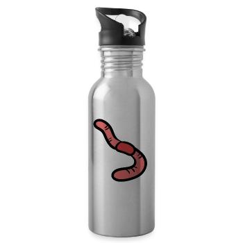 Earthworm - Water bottle with straw - silver - Right