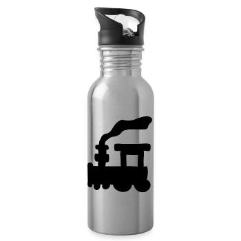 Small Train - Gourde avec paille intégrée - argent clair - Droite