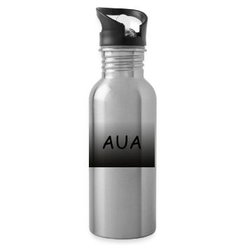 Lettering Aua horizontal with gradient - Water bottle with straw - silver - Right
