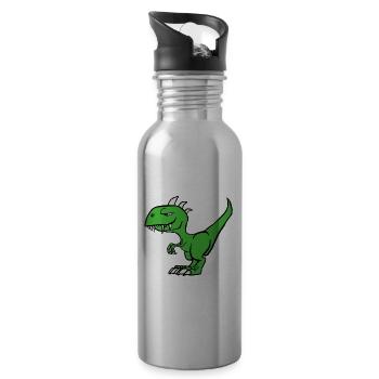 Dinosaures - Gourde avec paille intégrée - argent clair - Droite