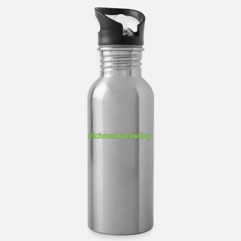 ich mach mein Ding - Trinkflasche mit integriertem Trinkhalm - Lightsilver