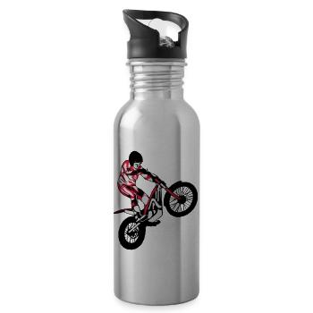 Trial Racing - Trinkflasche mit integriertem Trinkhalm - Lightsilver - Rechts