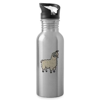 Lama Alpaka - Trinkflasche mit integriertem Trinkhalm - Lightsilver - Rechts