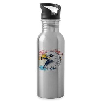 Adler - Trinkflasche mit integriertem Trinkhalm - Lightsilver - Rechts