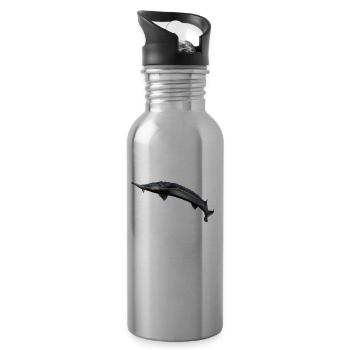Sterlet Stör - Trinkflasche mit integriertem Trinkhalm - Lightsilver - Rechts
