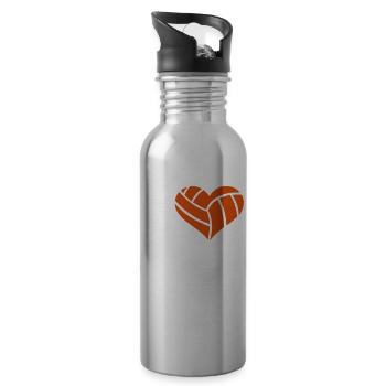 Beachvolleyball - Trinkflasche mit integriertem Trinkhalm - Lightsilver - Rechts