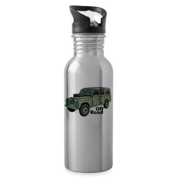 Off Road - Water bottle with straw - silver - Right