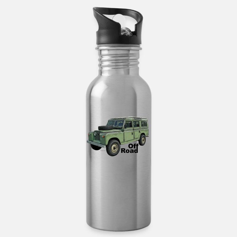 Offroad - Trinkflasche mit integriertem Trinkhalm - Lightsilver