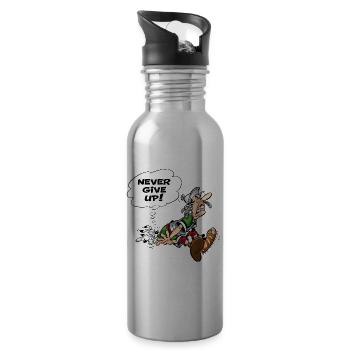 Asterix & Obelix Never Give Up - Water bottle with straw - silver - Right