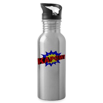 Slogan KAPOW! - Trinkflasche mit integriertem Trinkhalm - Lightsilver - Rechts