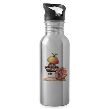Vulva Grapefruit - Trinkflasche mit integriertem Trinkhalm - Lightsilver - Rechts